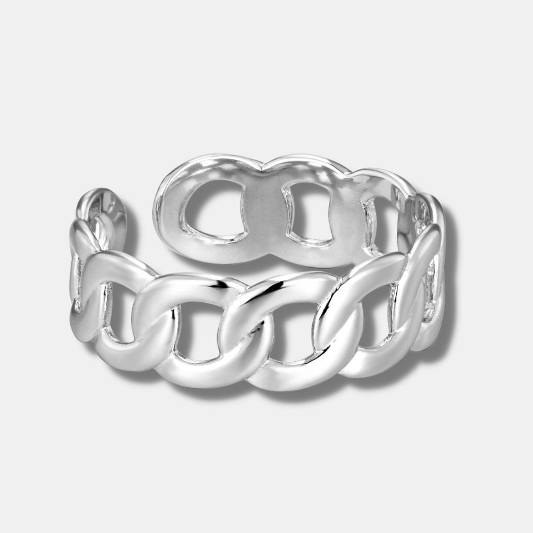 "ARUZZO" SILVER CUBAN RING