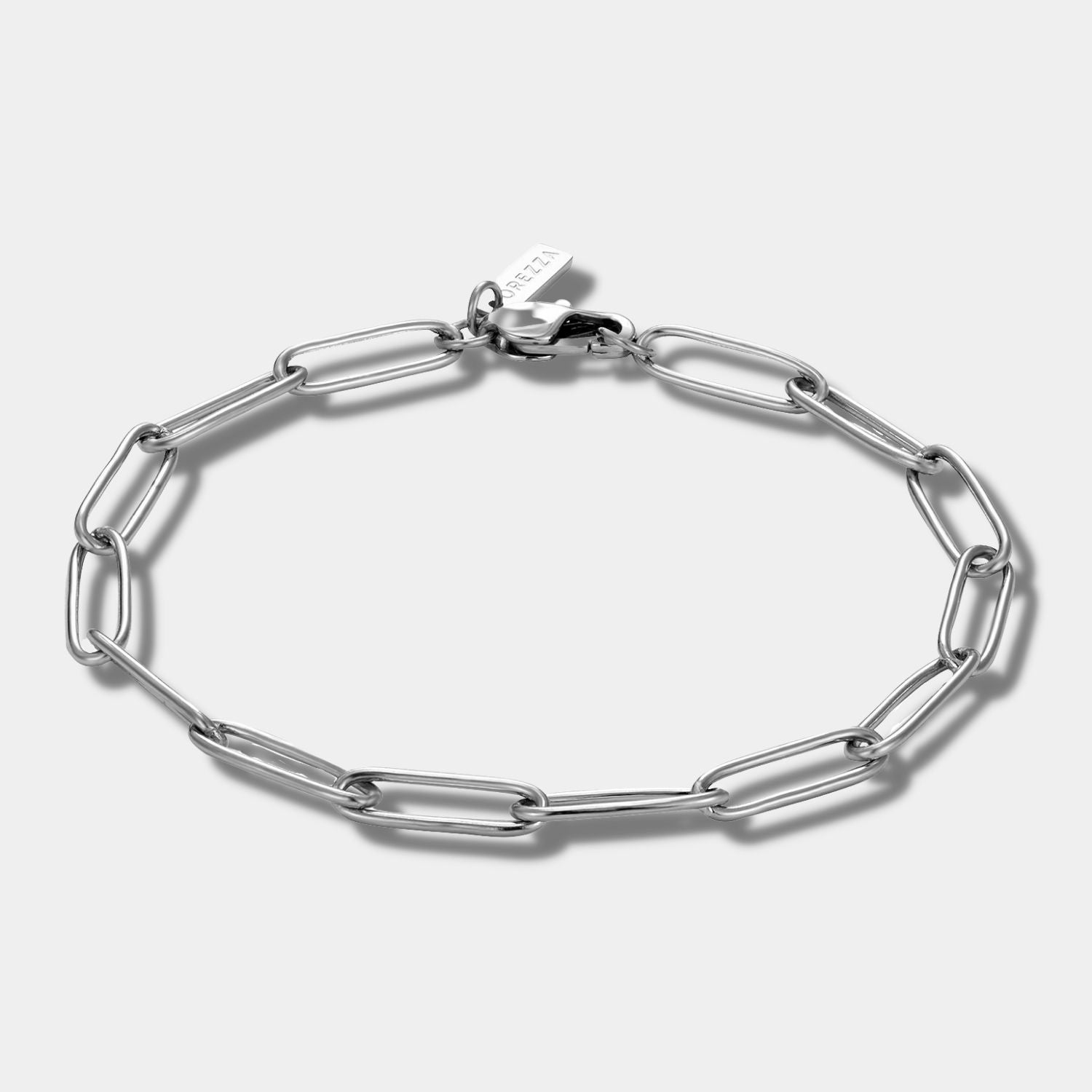 "AMOZZO" SILVER PAPERCLIP CHAIN BRACELET